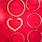 6 ODD GOLD PLATED LEVERBACK HOOP EARRINGS L@@K