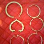 6 ODD GOLD PLATED LEVERBACK HOOP EARRINGS L@@K