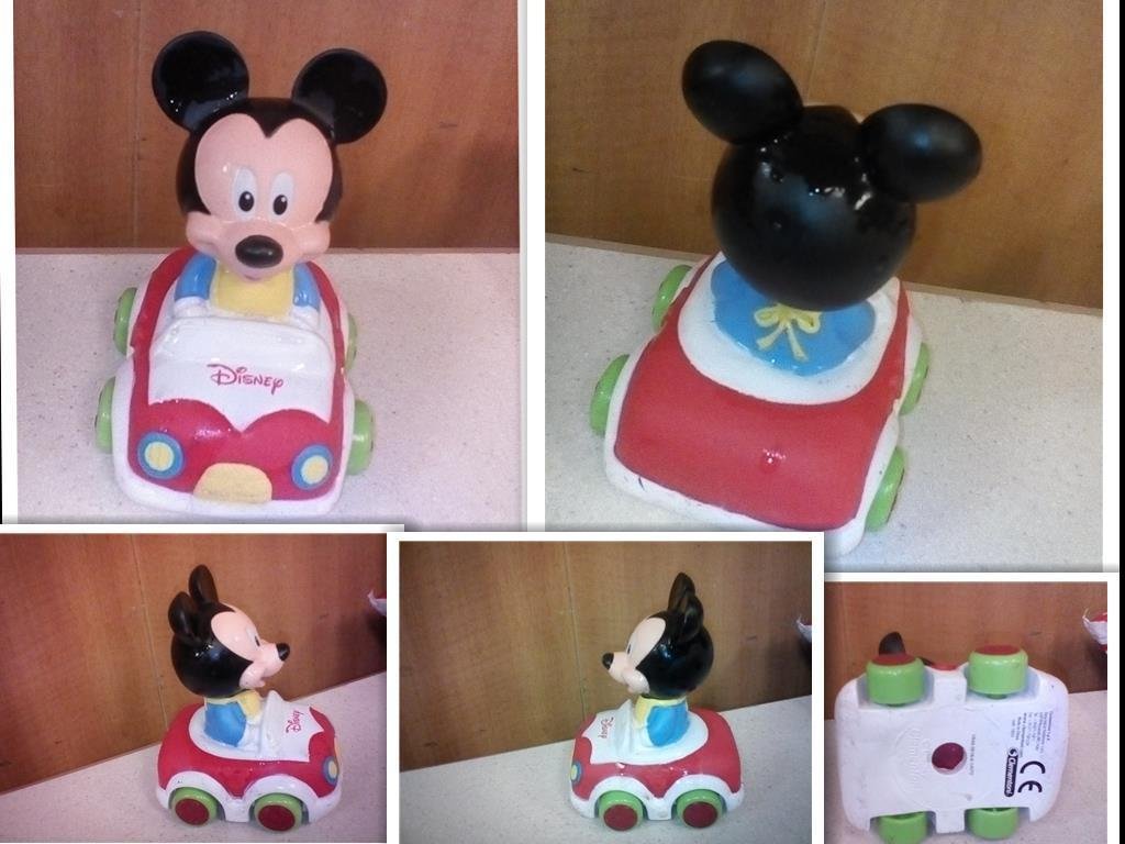 RARE 3" X 4" CLEMENTONY MICKEY DISNEY RACE CAR L@@K!!
