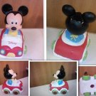 RARE 3" X 4" CLEMENTONY MICKEY DISNEY RACE CAR L@@K!!