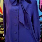 SMALL-MEDIUM HIGH COUTURE VERA MAXWELL VTG SILK BLOUSE L@@K!!