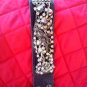 FANCY 100% LEATHER VTG BRACELETE-JEWELED. FINELY CRAFTED