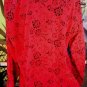 1x NOTATIONS ELEGANT RED AND BLACK BLAZER STYLE BLOUSE ZIPPERED RIBBED