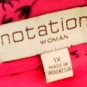 1x NOTATIONS ELEGANT RED AND BLACK BLAZER STYLE BLOUSE ZIPPERED RIBBED
