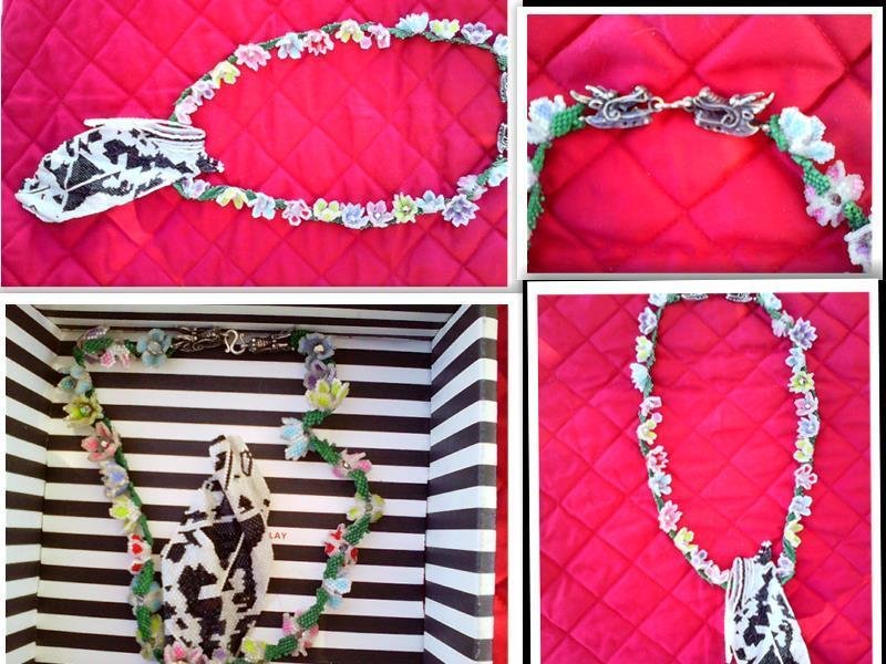 VERY RARE SUPER MINI BEADS CREATIVE BEAD EMBROIDERED NECKLACE AND PENDANT
