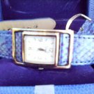 NEW VTG RARE WOMAN’S WATCH IN ORIGINAL CASE BLUE LEATHER STRAP L@@K!!!