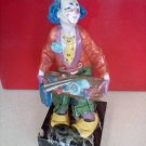9” RARE VTG CHARLES SEROUJA & SONS CERAMIC CLOWN –MARBLE BASE.