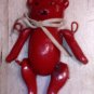 2.5" PENDANT RARE IRON BEAR ORNAMENT RED L@@K!!