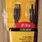 Belkin USB2 Hi-Speed Cable 20"/50cm, A Plug/B Plug, Windows & Mac Compatible NEW