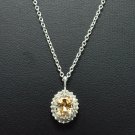.925 Sterling Silver Beverly Hills 1.03ctw Yellow & White Zircon Necklace, 18 Inches SHIPS FREE