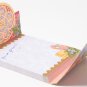 Punch Studio Purse Size Notepad w/ Magnetic Closure - Gold Foil Floral Brooch Embellished Pink Rose