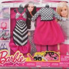 Barbie Fashion Set, 2 Party Dresses & Accessories, Hot Pink Black Silver Gray, 2015 Mattel NEW