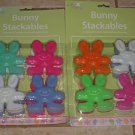 Bunny Stackables, Lot of 2, Colorful Interlocking Bunnies, 2007 It's Easter Time! NEW Bunny Stackables, Lot of 2, Colorful Interlocking Bunnies, 2007 It's Easter Time! NEW