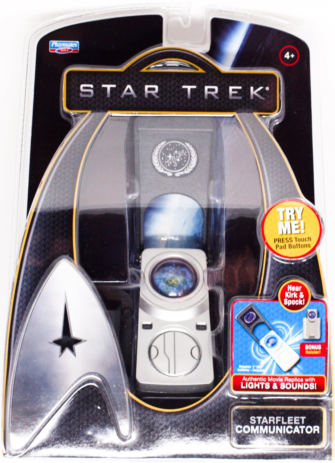 Star Trek Electronic Starfleet Communicator w/Bonus Holster, Hear Kirk &  Spock Talk NEW