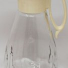 Log Cabin Glass Syrup Pitcher/Dispenser with Cream Ivory Colored Plastic Lid, Vintage 1970's Log Cabin Glass Syrup Pitcher/Dispenser with Cream Ivory Colored Plastic Lid, Vintage 1970's