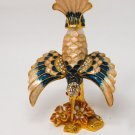 Welforth Enameled Blue & Pearl Austrian Crystal Encrusted Hummingbird Perfume Bottle