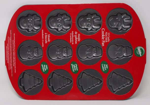 Wilton Holiday Shapes Non-Stick Cookie Pan, 12-Cavity