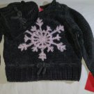 Infant Toddler Girls Size 2 Black/Ebony Sweater w/Snowflake & Pull-on Knit Bonnet BRAND NEW