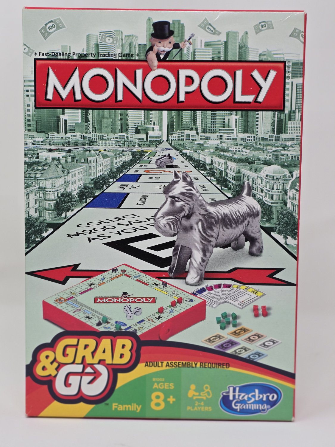 MONOPOLY GRAB & GO Travel Size Family Game, Ages 8+, 2-4 Players, Hasbro Brand New