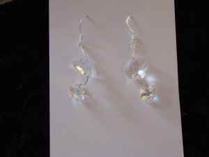 Floating Heart earrings Silver