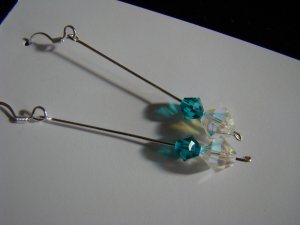 Crystal Blue earrings silver