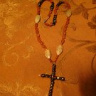 jasper & Raku Cross Necklace