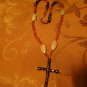 jasper & Raku Cross Necklace
