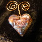 raku heart peace pendant