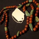 teakwood with green turquoise