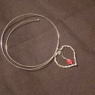 my silver heart pink gemstone
