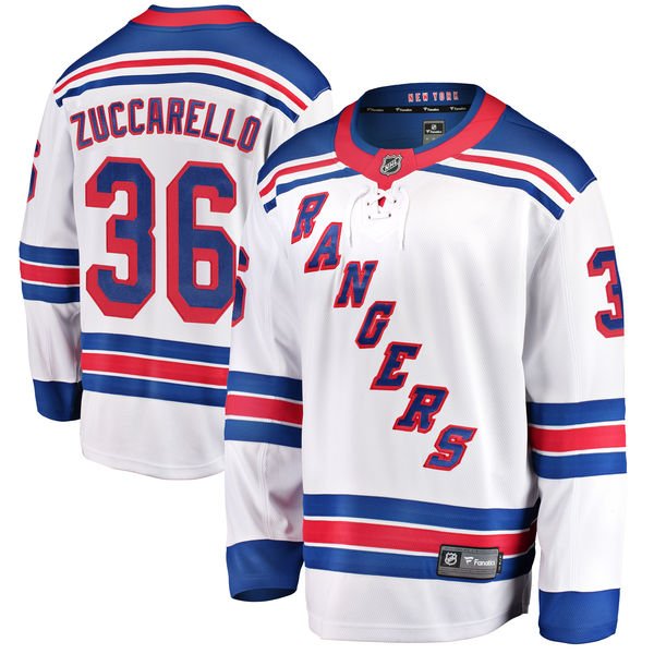 Mens Matt Zuccarello New York Rangers White Hockey Ice Jersey Shirt