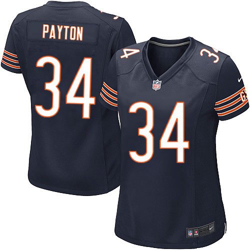 Womens Walter Payton Chicago Bears Navy Football Jersey Shirt Choose