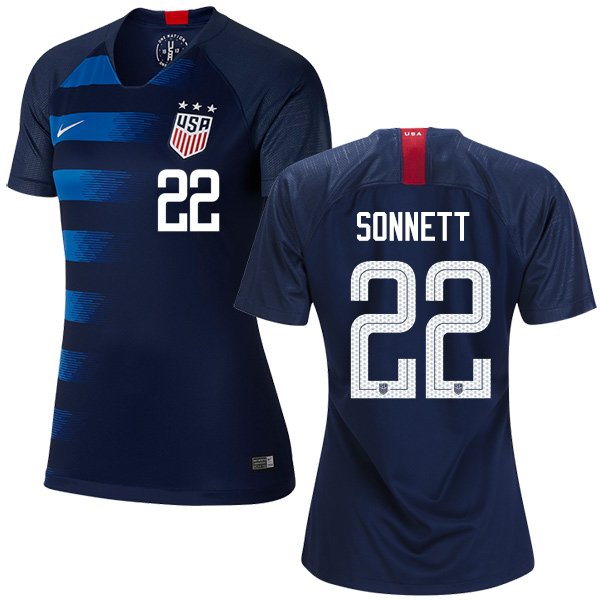Womens Emily Sonnett #22 USWNT Away 2018/19 Jersey Shirt Choose Your Size