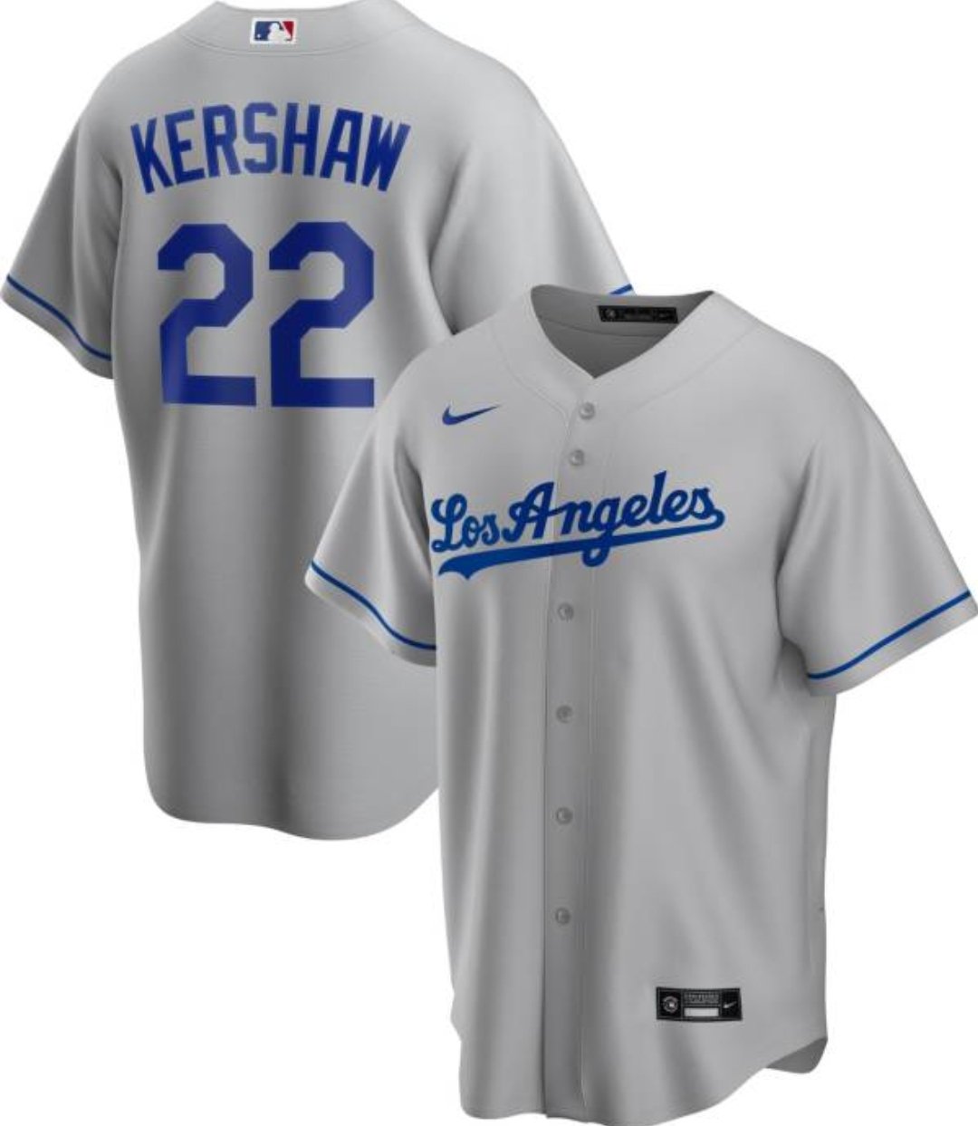 Mens Clayton Kershaw LA Dodgers Grey Baseball Cool Base Mens Clayton Kershaw LA Dodgers Grey Baseball Cool Base
