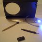 Wallet Magnifier with LED Light, Pen, Pencil, Ruler, Stylus, 2X Magnifies