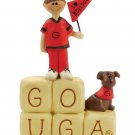 Georgia "GO UGA word Block w/ Cheerleader & Puppy~So Cute!~~