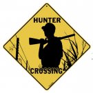 HUNTER CROSSING Sign, 12 by 12 on sides-16" on Diagonal-Indoor/Outdoor-Metal