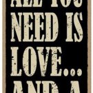 Novelty-Fun Wood Sign-CAT Plaque--All you need is Love and a Cat!