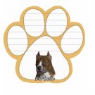 PIT BULL-Brindle 50 Sheet Paw Print Shape Sticky Note Pad w/ Magnetic Back