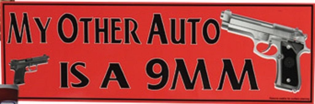 Auto/Car/Truck MAGNET--MY OTHER AUTO IS A 9mm-11.5" BY 3.5"--Novelty Fun Magnet