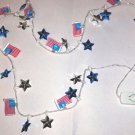 USA Patriotic Lighted Necklace-Flashing Red LED Flag Light-3 Modes-Batteries Inc