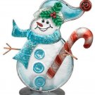 Snowman Tea Light Candle Holder-Metal and Glass