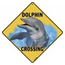 DOLPHIN Crossing Sign, 12" on sides, 16" on diagonal, Indoor/Outdoor Use