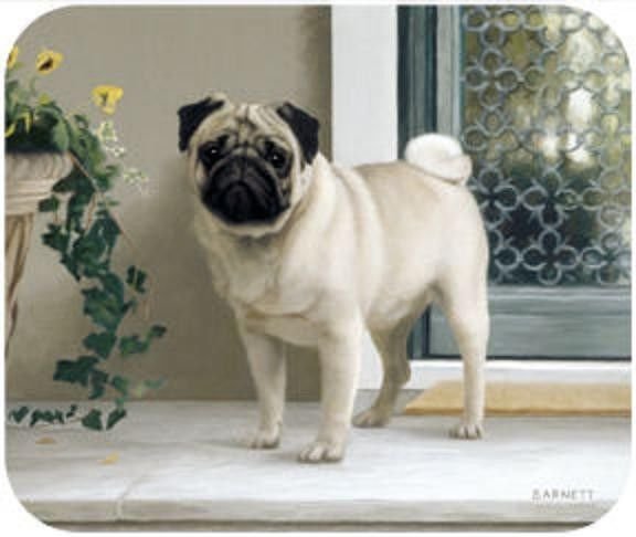 MOUSE PAD--PUG on PORCH **Beautiful**
