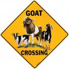 GOAT Crossing Sign, 12" on sides, 16" on diagonal, Indoor/Out-Aluminum