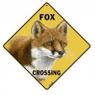 FOX CROSSING Sign, 12" by 12" on sides-16" on Diagonal-In/Out-Aluminum