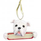 WHITE BULLDOG--Santa's Pals DOG Christmas Ornament by E & S Pets-Personalizable