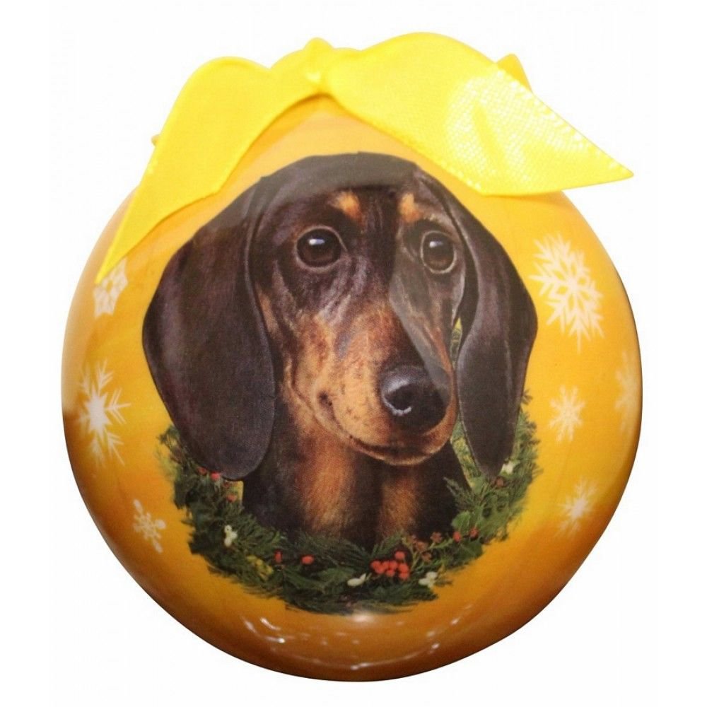 DACHSHUND-BLACK--Shatterproof Ball Ornament--3"-- by E & S Pets
