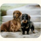 MOUSE PAD-- DACHSHUNDS on Porch-Polyester Front Neoprene Back**Beautiful**