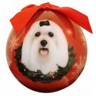MALTESE-LONG HAIR--Shatterproof Ball Ornament--3"-- by E & S Pets